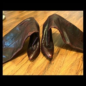 Girl!!!! You need these Frye burgundy knee boots!